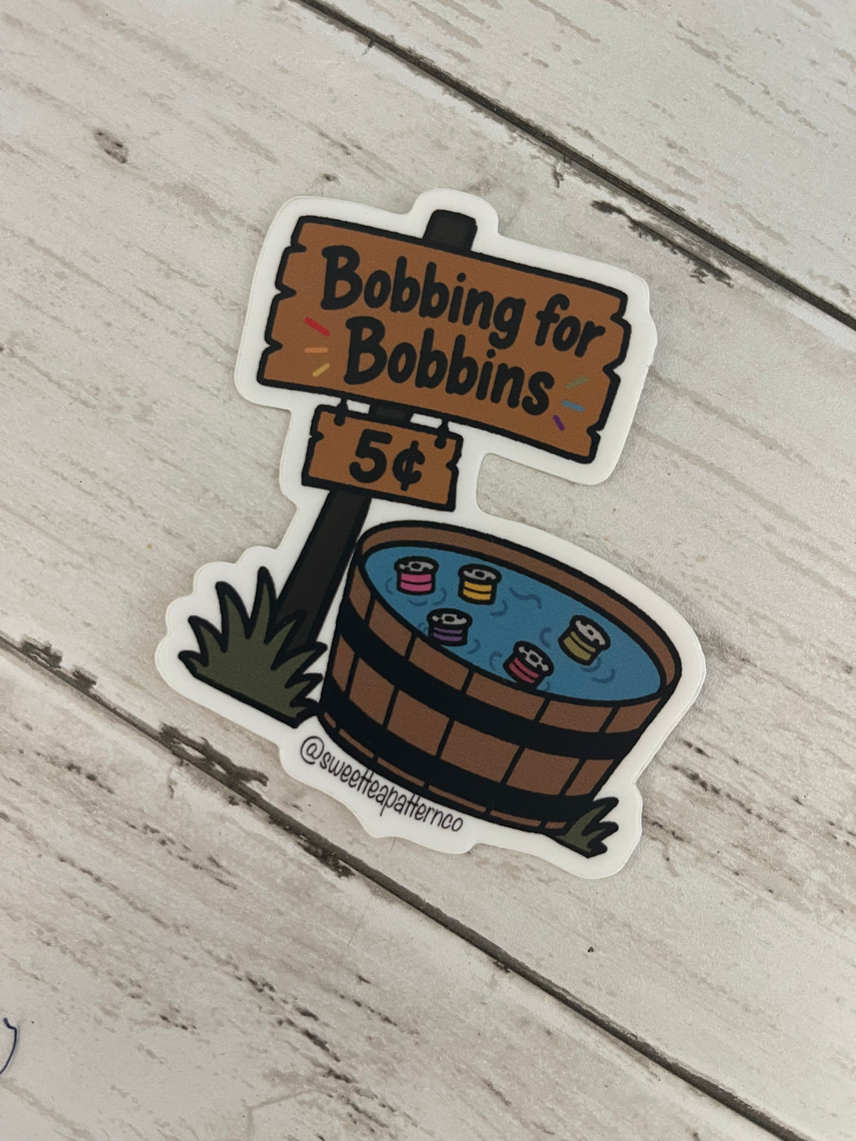 Bobbing for Bobbins Sticker